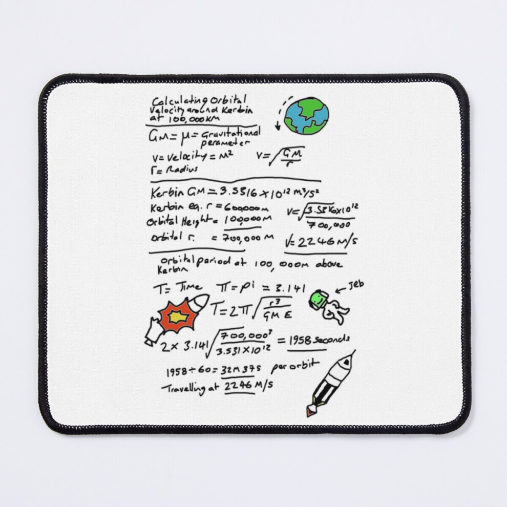 Mouse Pad Kerbal Orbit Science 11.8 X 9.8 Inch Computer Mat Gaming Office Mousepad 7802738165562