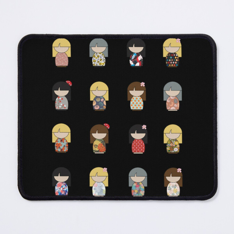 Mouse Pad Cute Japanese Kokeshi Doll Collection 11.8 X 9.8 Inch Computer Mat Gaming Office Mousepad 7802738200386