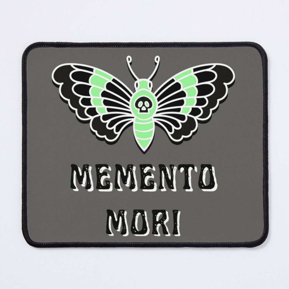 Mouse Pad Memento Mori Stoicism Latin "Remember You Must Die" Mint Butterfly Skull 11.8 X 9.8 Inch Computer Mat Gaming Office Mousepad 7802738200751