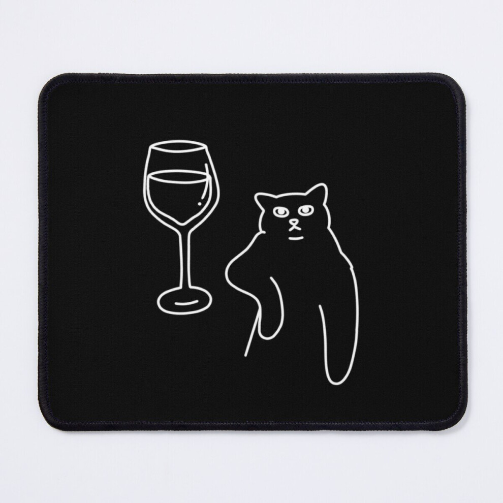 Mouse Pad Wine Cat (White) 11.8 X 9.8 Inch Computer Mat Gaming Office Mousepad White 7802738145625