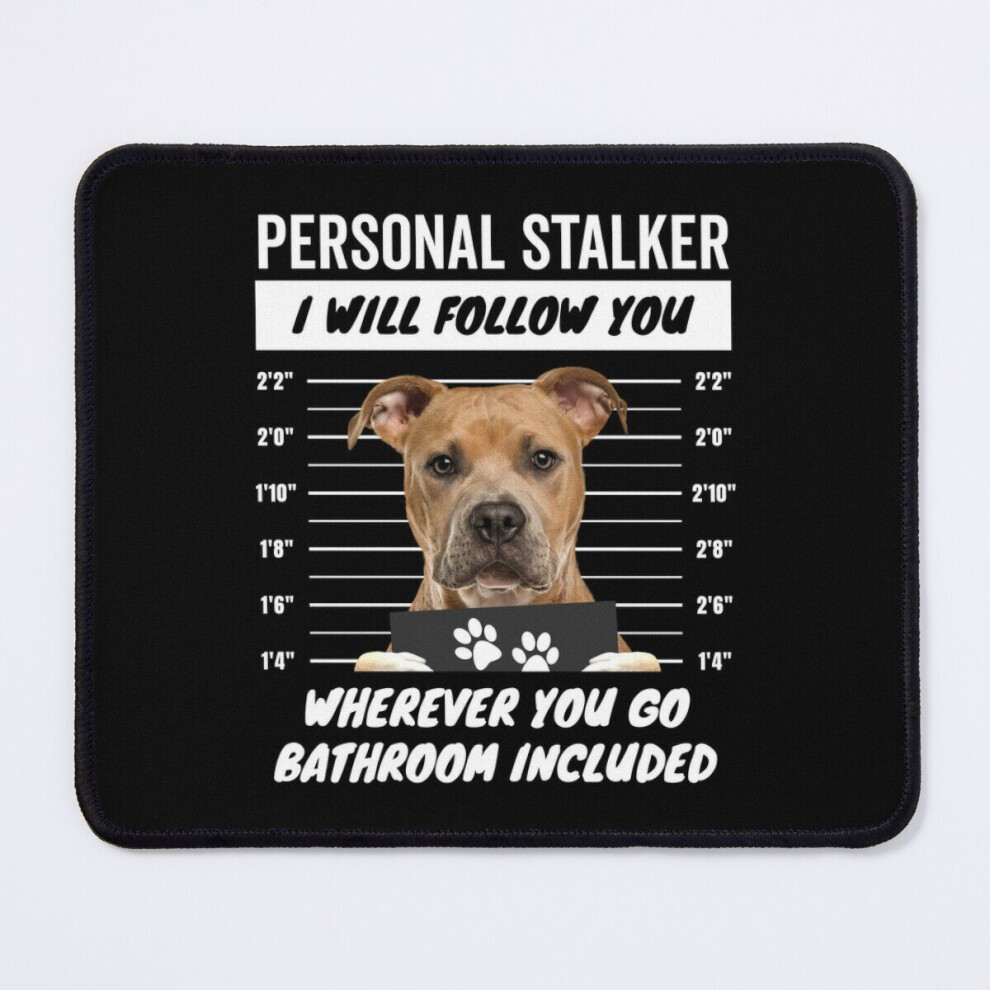Mouse Pad Personal Stalker Dog Fawn American Staffordshire Terrier 11.8 X 9.8 Inch Computer Mat Gaming Office Mousepad 7802738198294