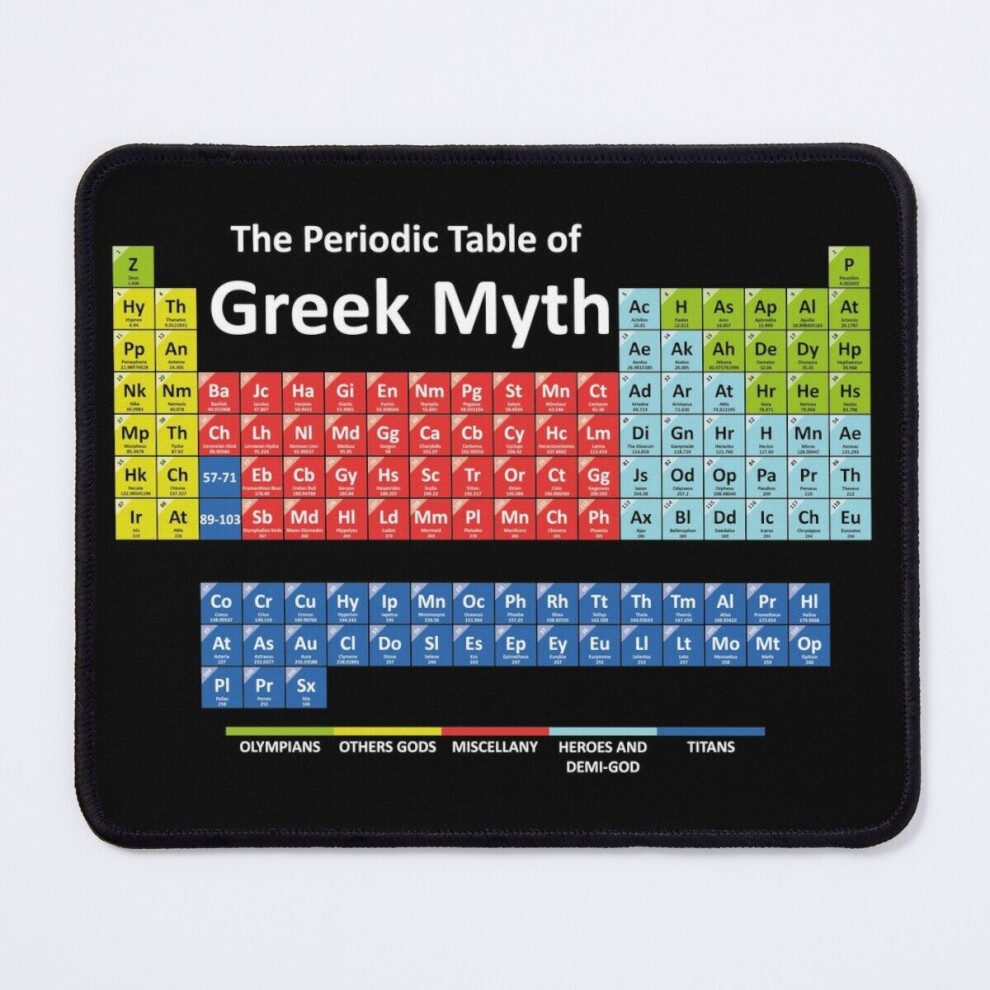 Mouse Pad Periodic Table Of Greek Mythology 11.8 X 9.8 Inch Computer Mat Gaming Office Mousepad 7802738118032