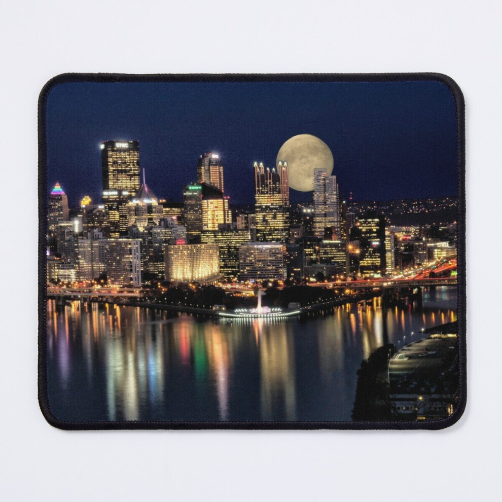 Mouse Pad Moon Rise Over Pittsburgh 11.8 X 9.8 Inch Computer Mat Gaming Office Mousepad 7802738115017