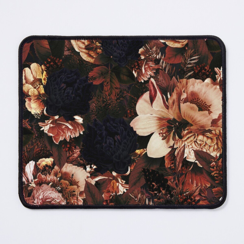 Mouse Pad Antique Midnight Flowers Botanical Garden Pattern 11.8 X 9.8 Inch Computer Mat Gaming Office Mousepad 7802738163049
