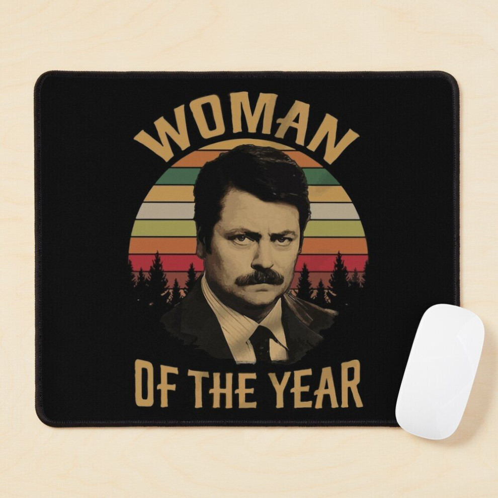 Mouse Pad Woman Of The Year Vintage Retro Ron Swanson Parks And Recreation 11.8 X 9.8 Inch Computer Mat Gaming Office Mousepad 7802738184624