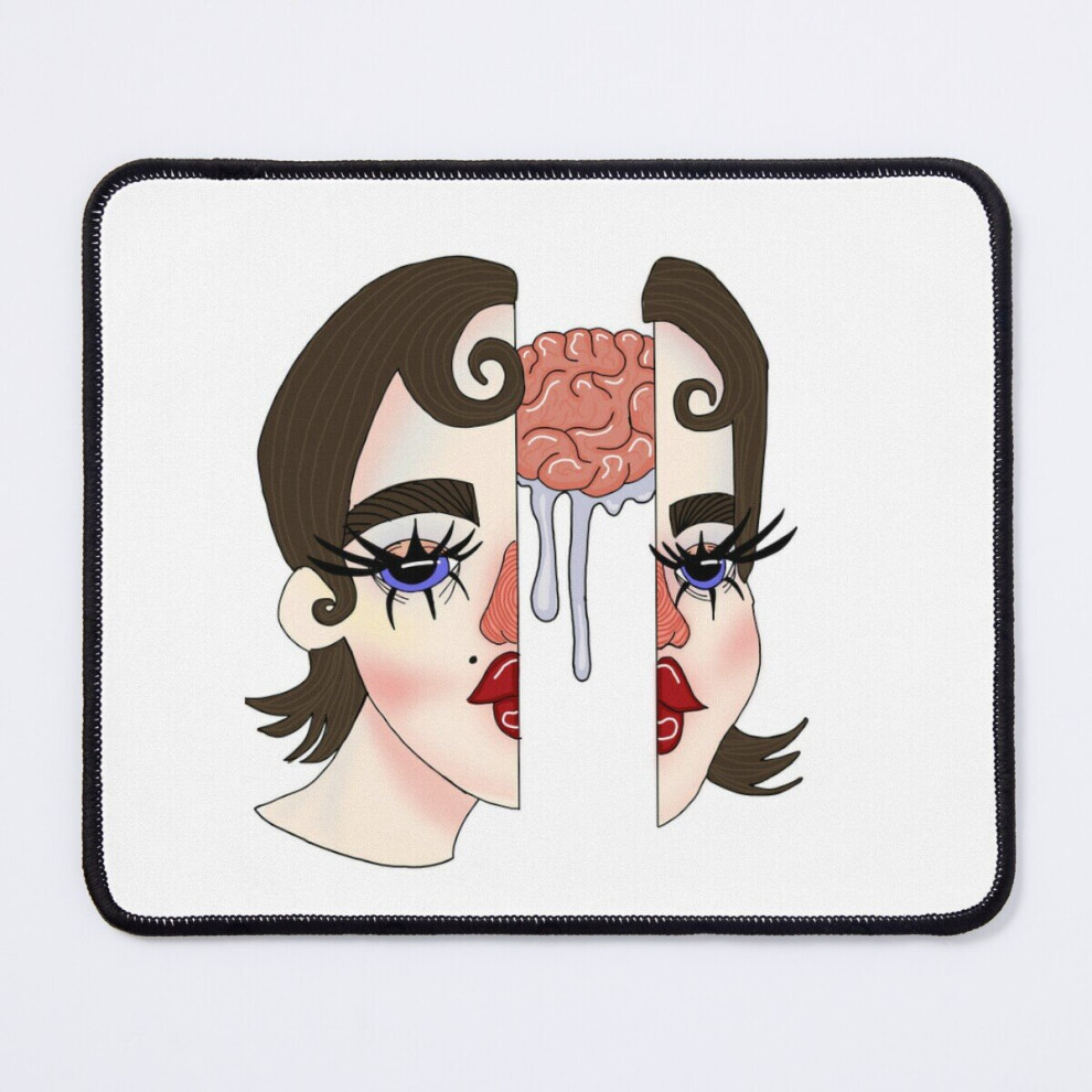 Mouse Pad Split Face 60S Brain Girl 11.8 X 9.8 Inch Computer Mat Gaming Office Mousepad 7802738200591