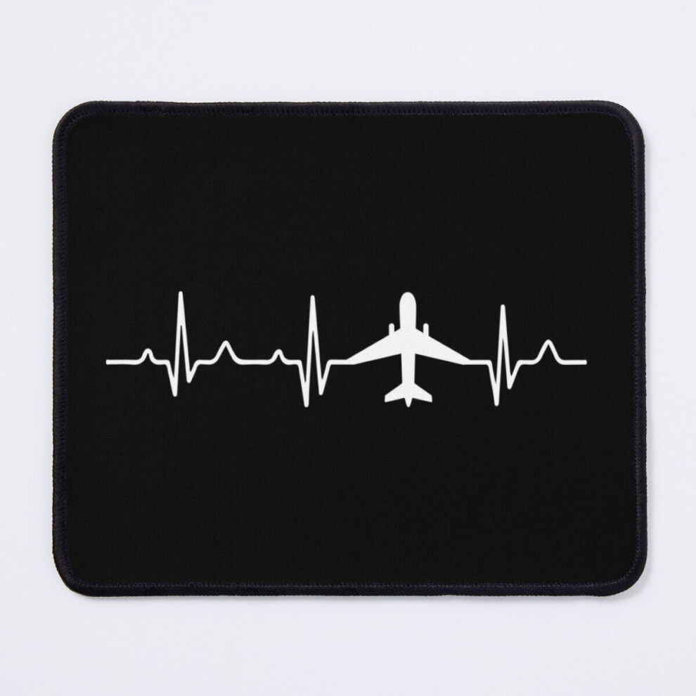 Mouse Pad Airplane Heartbeat Love Heart Aviator Airplane Pilot Gift Funny Aviation 11.8 X 9.8 Inch Computer Mat Gaming Office Mousepad 7802738200980