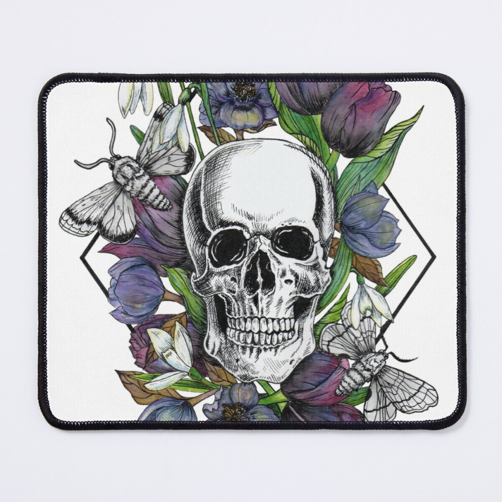 Mouse Pad Floral Skull 11.8 X 9.8 Inch Computer Mat Gaming Office Mousepad Purple 7802738145090