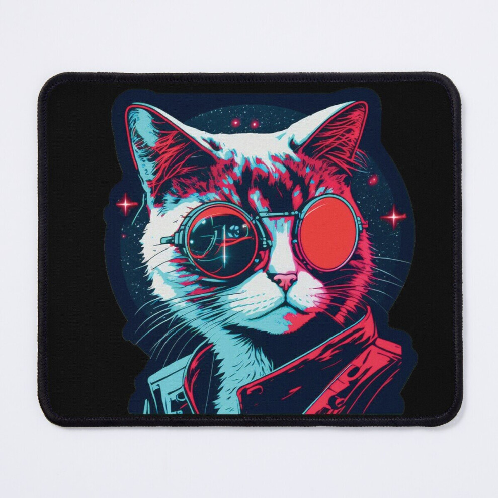 Mouse Pad Cyberpunk Neon Cat #11 11.8 X 9.8 Inch Computer Mat Gaming Office Mousepad 7802738200744