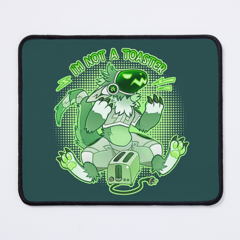 Mouse Pad Grumpy Protogen - I'm Not A Toaster 11.8 X 9.8 Inch Computer Mat Gaming Office Mousepad Green 7802738109511