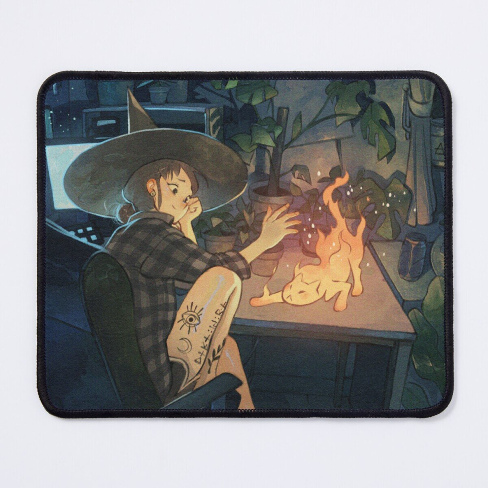 Mouse Pad Fire Ghost Kitty 11.8 X 9.8 Inch Computer Mat Gaming Office Mousepad 7802738115574