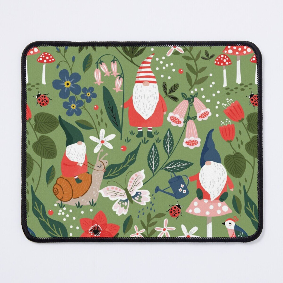 Mouse Pad Whimsical Garden Gnome Riding Snail 11.8 X 9.8 Inch Computer Mat Gaming Office Mousepad 7802738115598