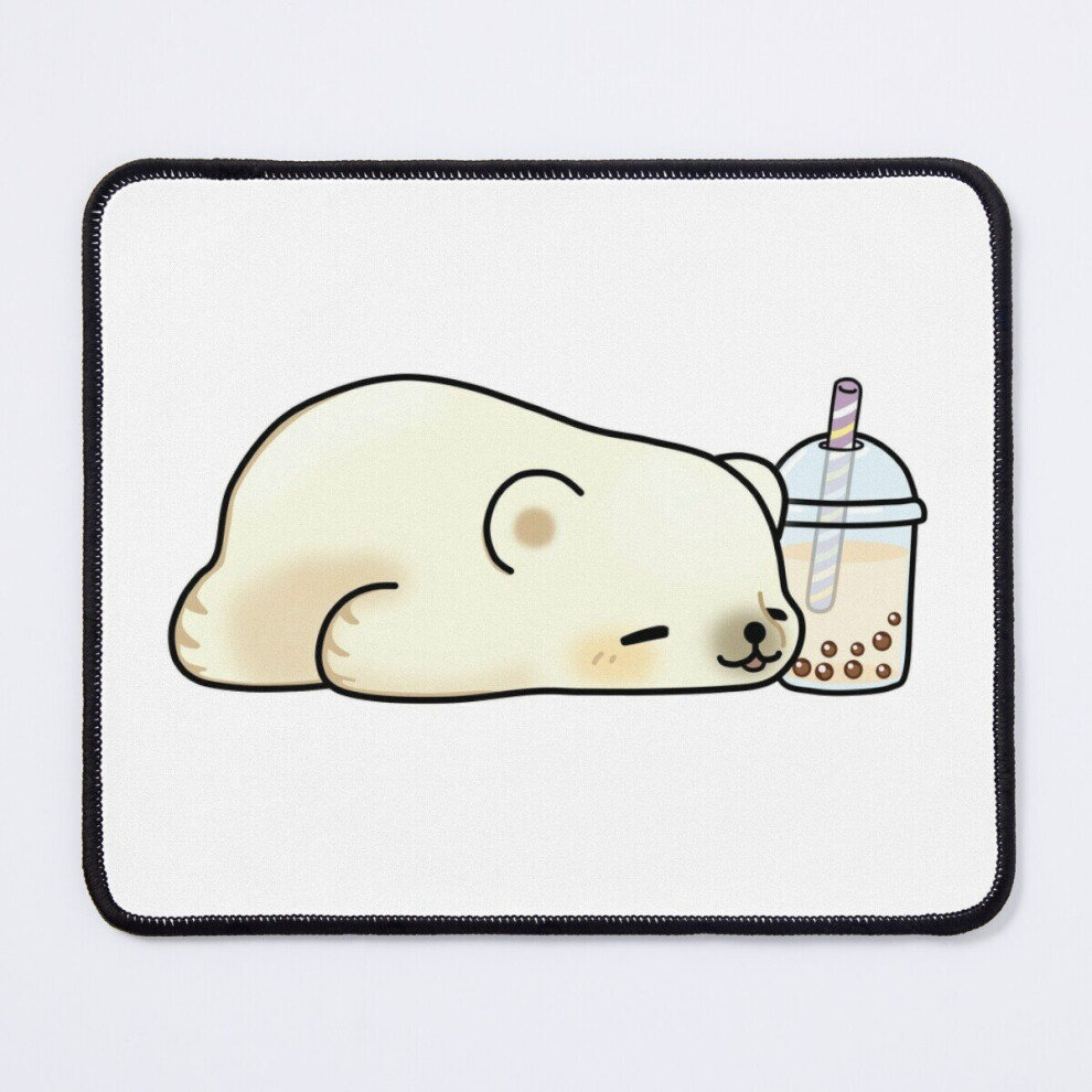 Mouse Pad Little Polar Bear Chilling With It's Boba Tea 11.8 X 9.8 Inch Computer Mat Gaming Office Mousepad 7802738123173
