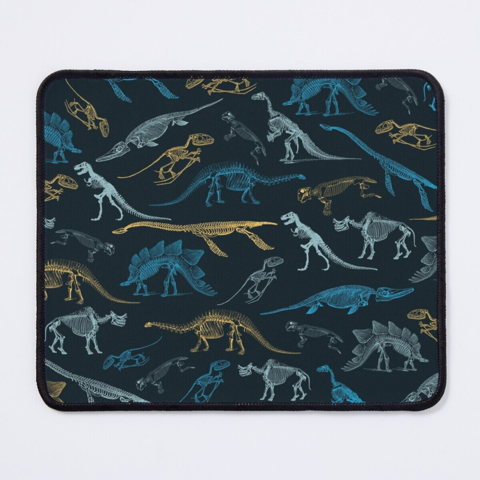 Mouse Pad Colorful And Dinosaur Skeleton Fossils Pattern 11.8 X 9.8 Inch Computer Mat Gaming Office Mousepad Yellow/Blue 7802738148329