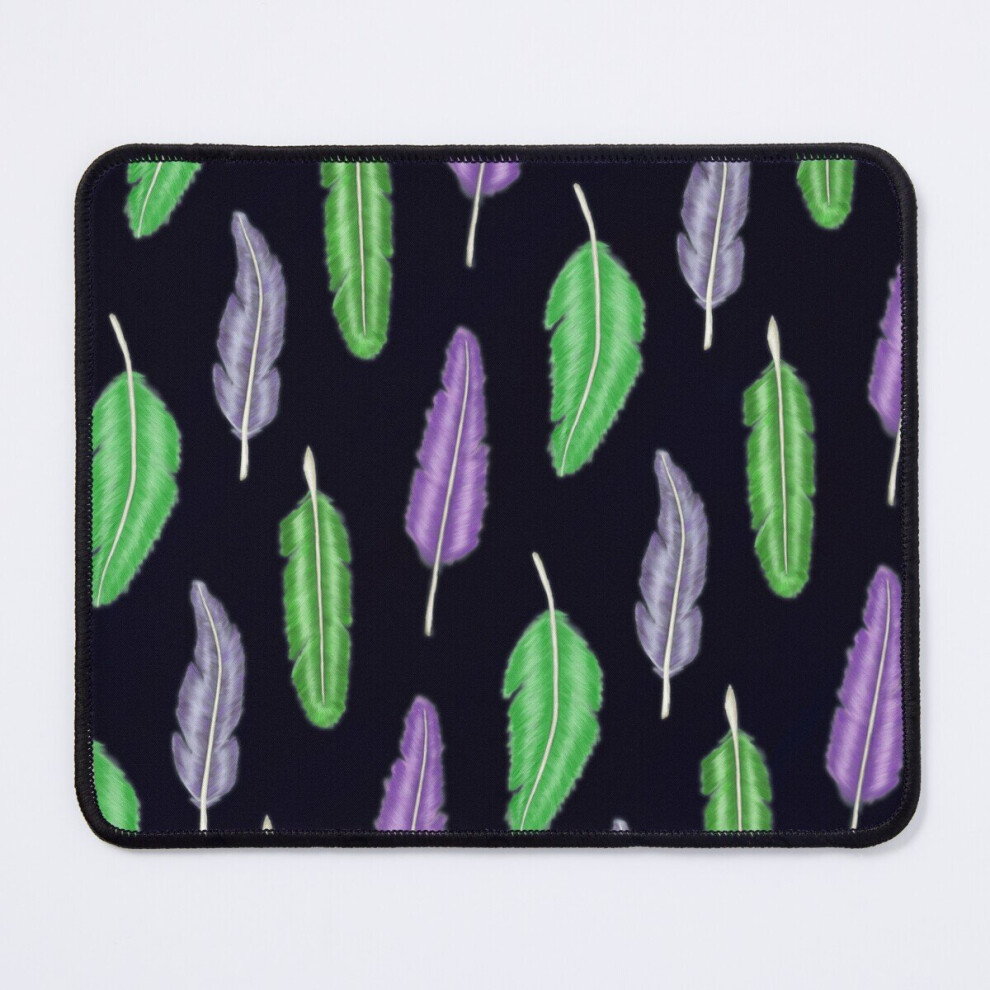 Mouse Pad And Feathers 11.8 X 9.8 Inch Computer Mat Gaming Office Mousepad Green/Purple 7802738172171
