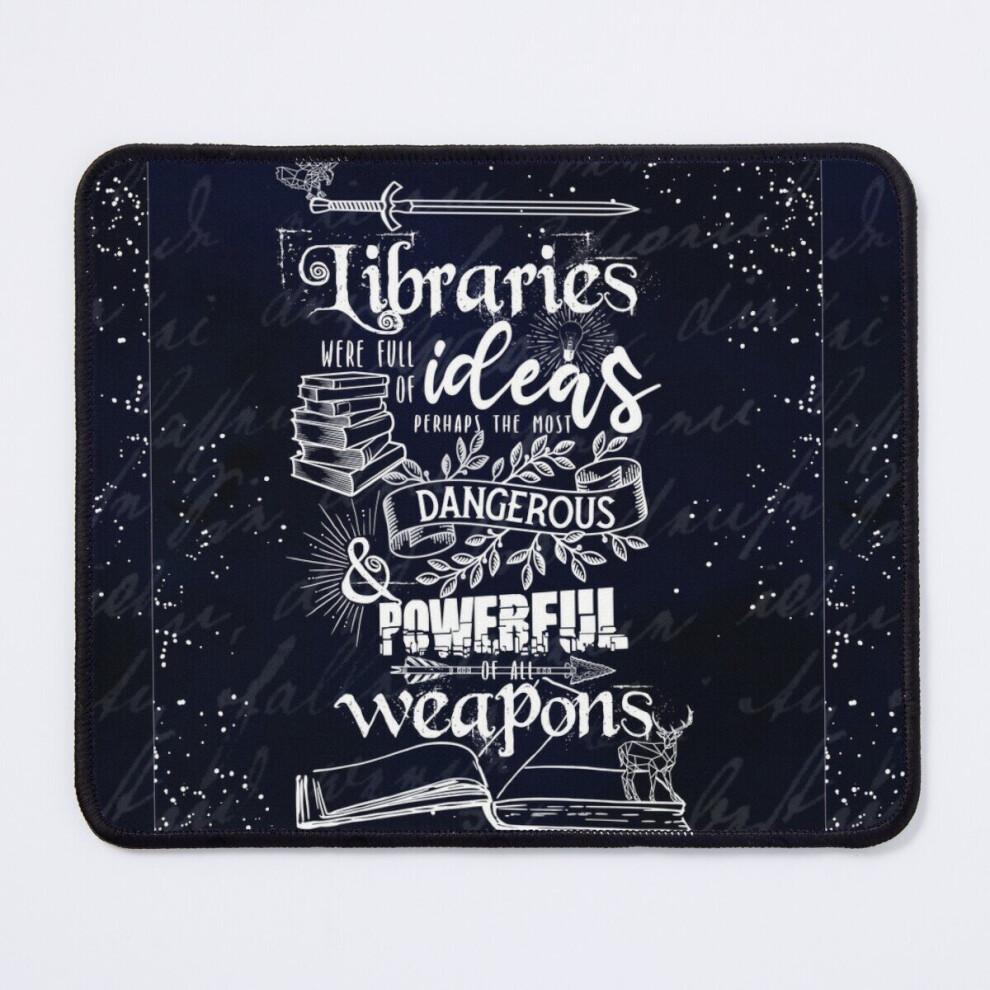 Mouse Pad Libraries Were Full Of Ideas - Navy And Tog Quote 11.8 X 9.8 Inch Computer Mat Gaming Office Mousepad White 7802738125658