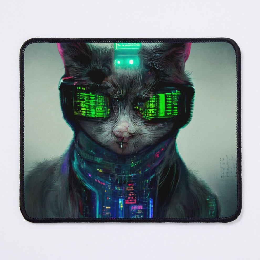 Mouse Pad Qwerty - The Cyber Cat 11.8 X 9.8 Inch Computer Mat Gaming Office Mousepad 7802738158052