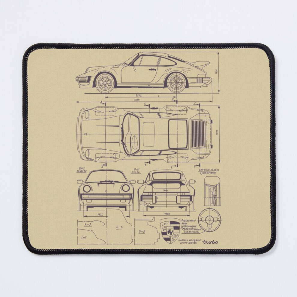 Mouse Pad 911 930 Blueprint 11.8 X 9.8 Inch Computer Mat Gaming Office Mousepad 7802738120684