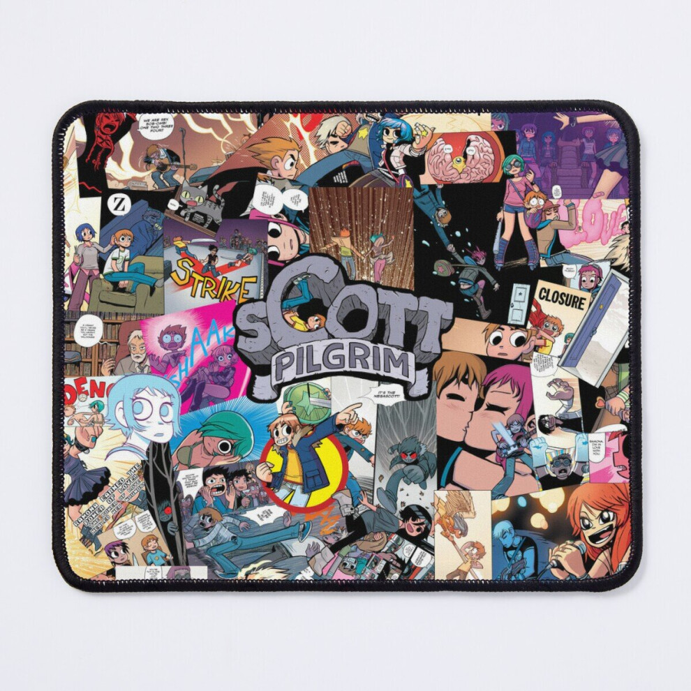 Mouse Pad Scott Pilgrim,Collage, Comic, Ramona Flowers,Envy,Knives Chau,Gideon,Evil Exboyfriends 11.8 X 9.8 Inch Computer Mat Gaming Office Mousepad 7802738206104