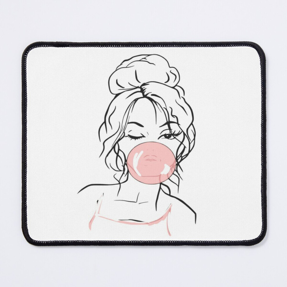 Mouse Pad Messy Bun Bubble Gum Girl 11.8 X 9.8 Inch Computer Mat Gaming Office Mousepad 7802738197297