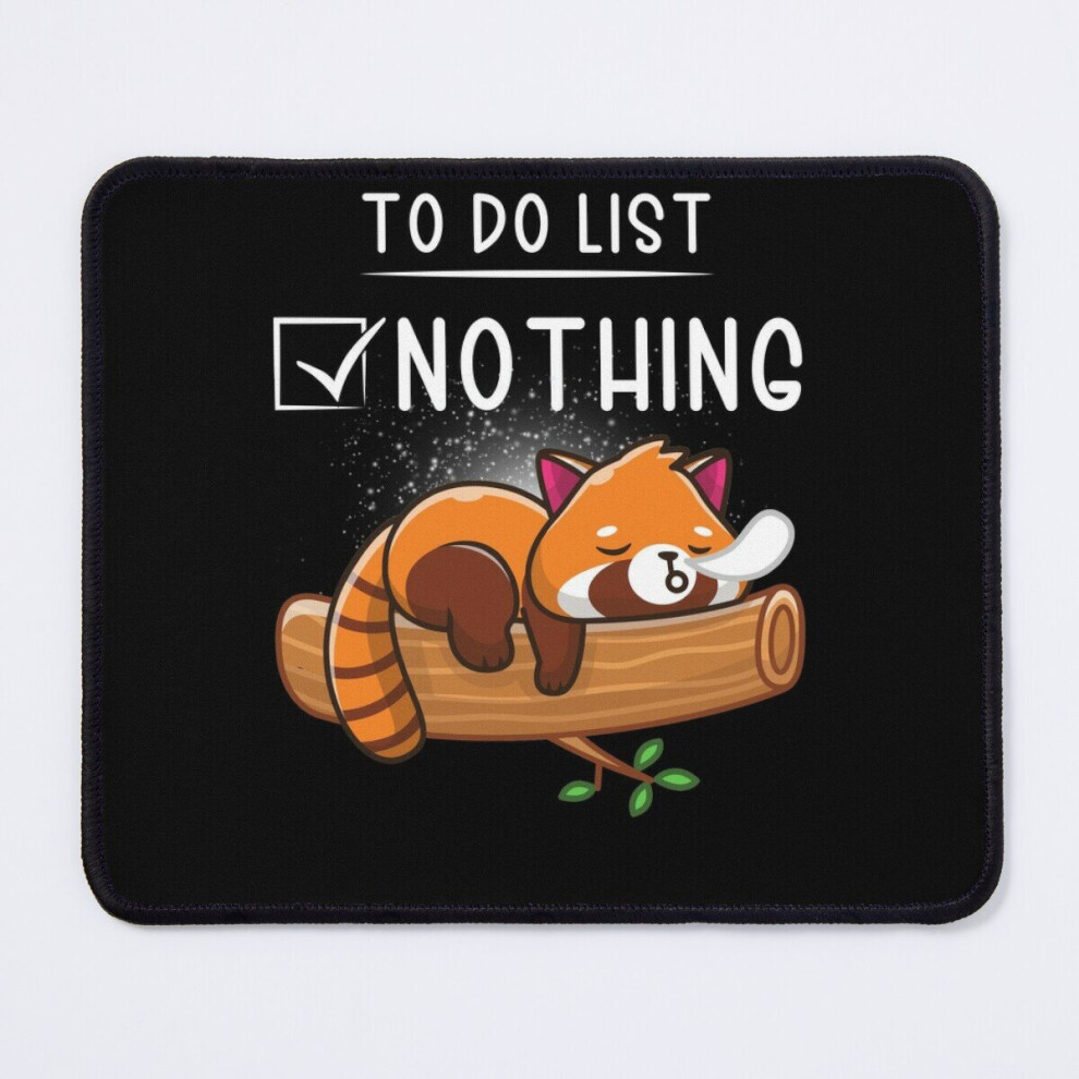 Mouse Pad Panda Day - To Do List Nothing 11.8 X 9.8 Inch Computer Mat Gaming Office Mousepad Red 7802738133295