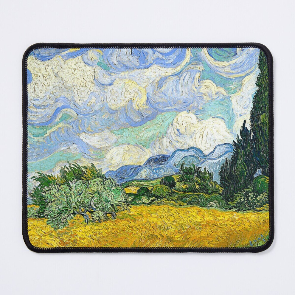 Mouse Pad Wheat Field With Cypresses - Van Gogh 11.8 X 9.8 Inch Computer Mat Gaming Office Mousepad 7802738148756