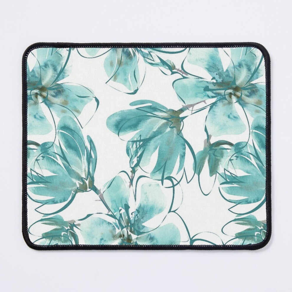 Mouse Pad Magnificent Magnolias Mixed Media In Teal 11.8 X 9.8 Inch Computer Mat Gaming Office Mousepad 7802738113365
