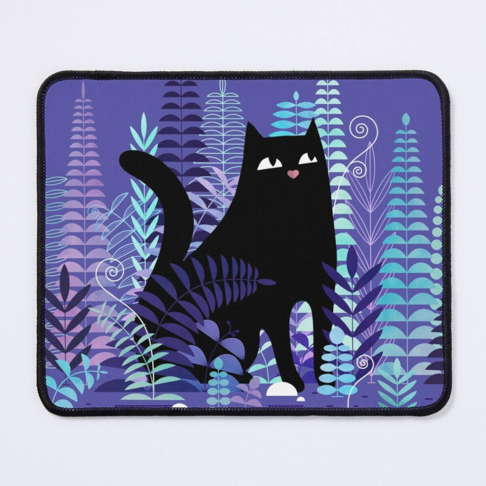 Mouse Pad The Ferns ( Cat Version) 11.8 X 9.8 Inch Computer Mat Gaming Office Mousepad Black 7802738141726