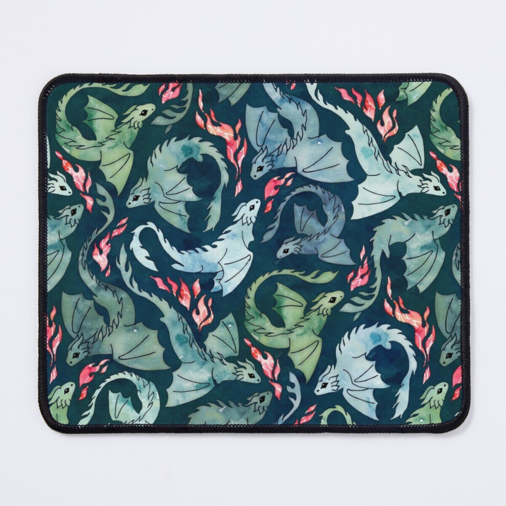 Photos - Other for Computer Mouse Pad Dragon fire dark blue green 11.8 x 9.8 inch Computer Mat Gaming Office Mousepad