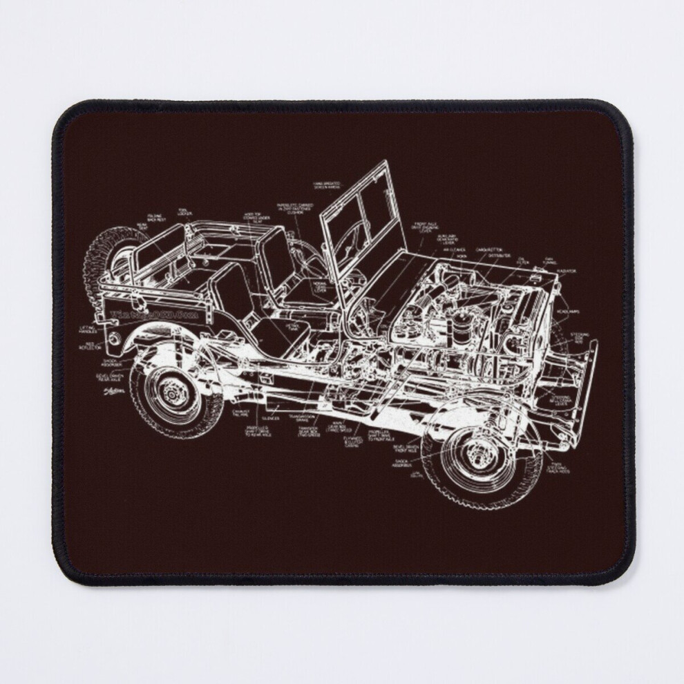 Mouse Pad Jeep Gp 4X4 Blueprint 11.8 X 9.8 Inch Computer Mat Gaming Office Mousepad 7802738188288