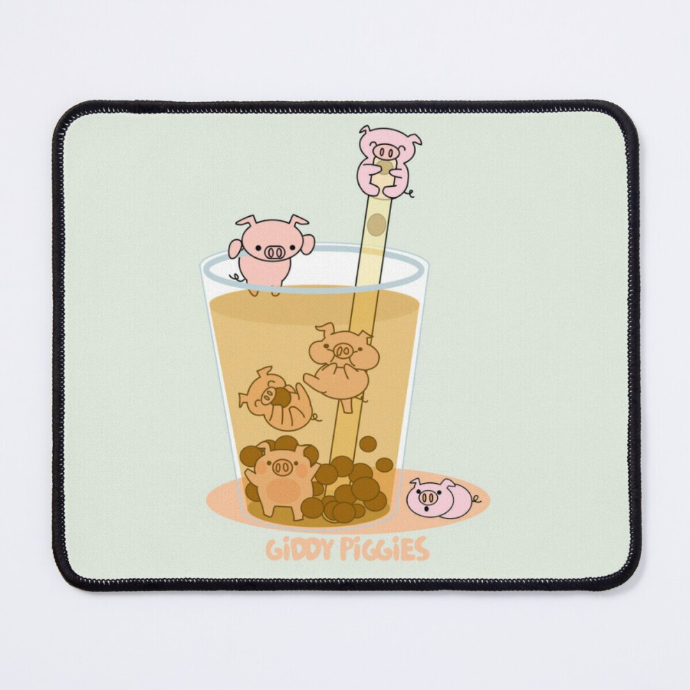 Mouse Pad Giddy Piggies Boba Tea 11.8 X 9.8 Inch Computer Mat Gaming Office Mousepad 7802738128451