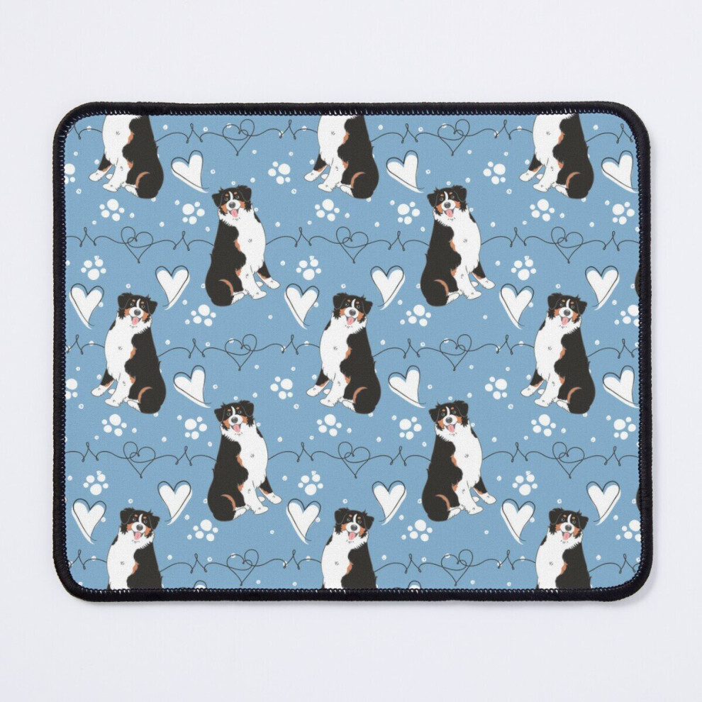Mouse Pad Love Tricolor Australian Shepherd 11.8 X 9.8 Inch Computer Mat Gaming Office Mousepad Black 7802738170276