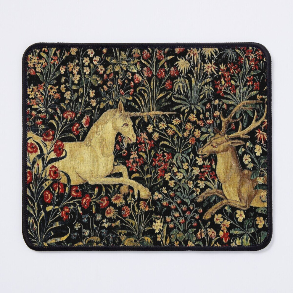 Mouse Pad Medieval Unicorn Midnight Floral 11.8 X 9.8 Inch Computer Mat Gaming Office Mousepad 7802738125993