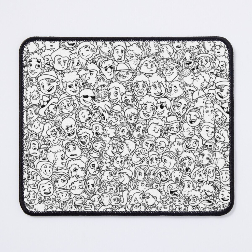 Mouse Pad Cartoon Doodle Faces Collage 11.8 X 9.8 Inch Computer Mat Gaming Office Mousepad 7802738160963