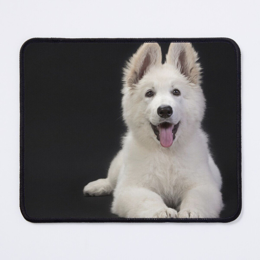 Mouse Pad Swiss Shepherd Dog Or A German Shepherd Puppy 11.8 X 9.8 Inch Computer Mat Gaming Office Mousepad White 7802738174243