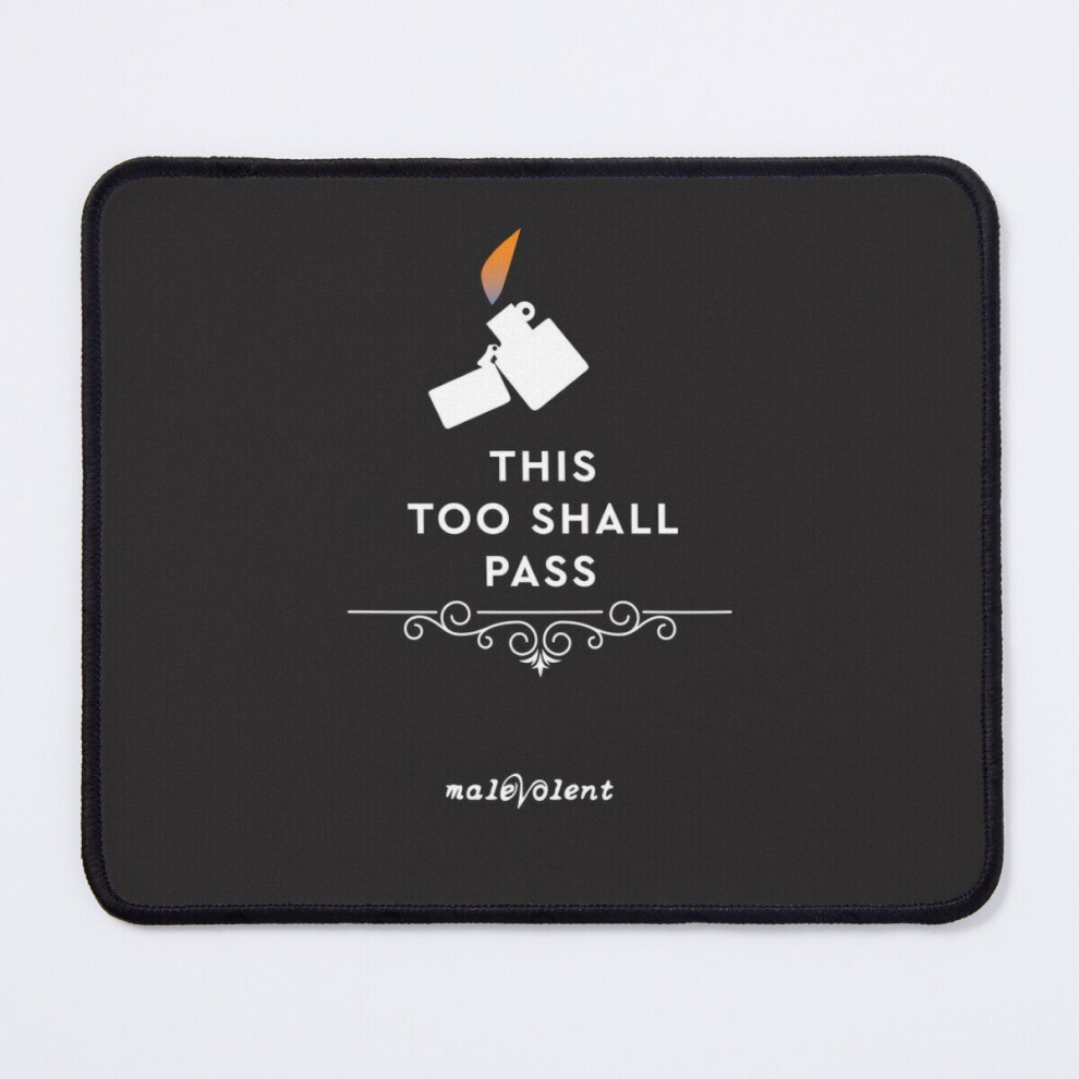 Mouse Pad "This Too Shall Pass" Lighter Flame 11.8 X 9.8 Inch Computer Mat Gaming Office Mousepad White/Red 7802738194159