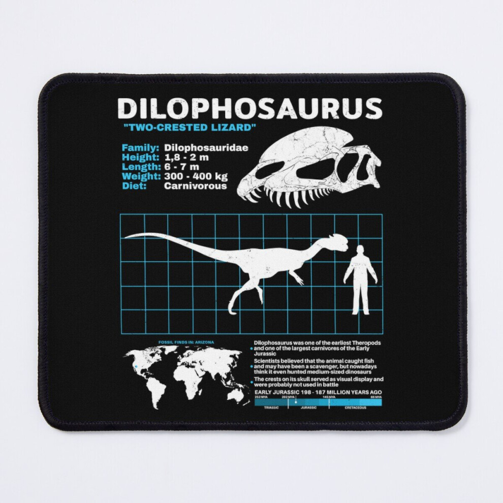Mouse Pad Dilophosaurus Data Sheet 11.8 X 9.8 Inch Computer Mat Gaming Office Mousepad 7802738173147