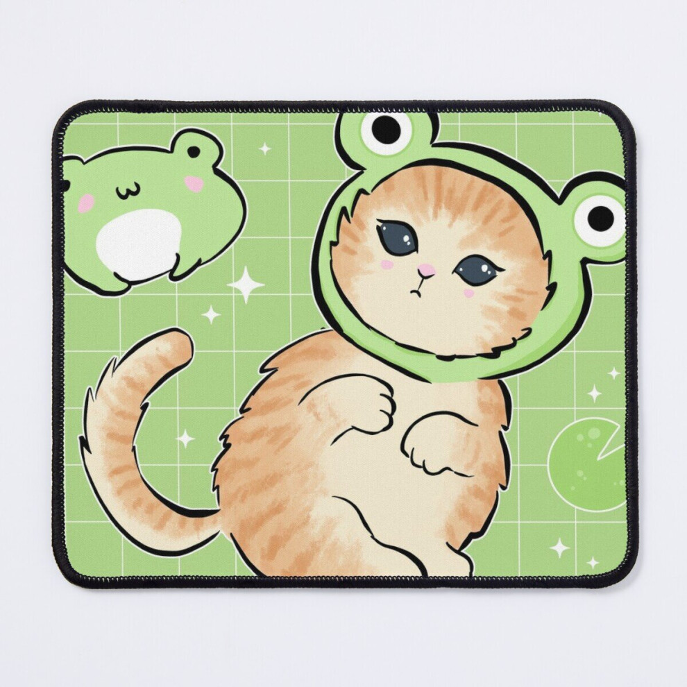 Mouse Pad Kawaii Toads And Cat In Frog: A Retro 90S Cottagecore Aesthetic With A Funny Kitten 11.8 X 9.8 Inch Computer Mat Gaming Office Mousepad 7802738118476