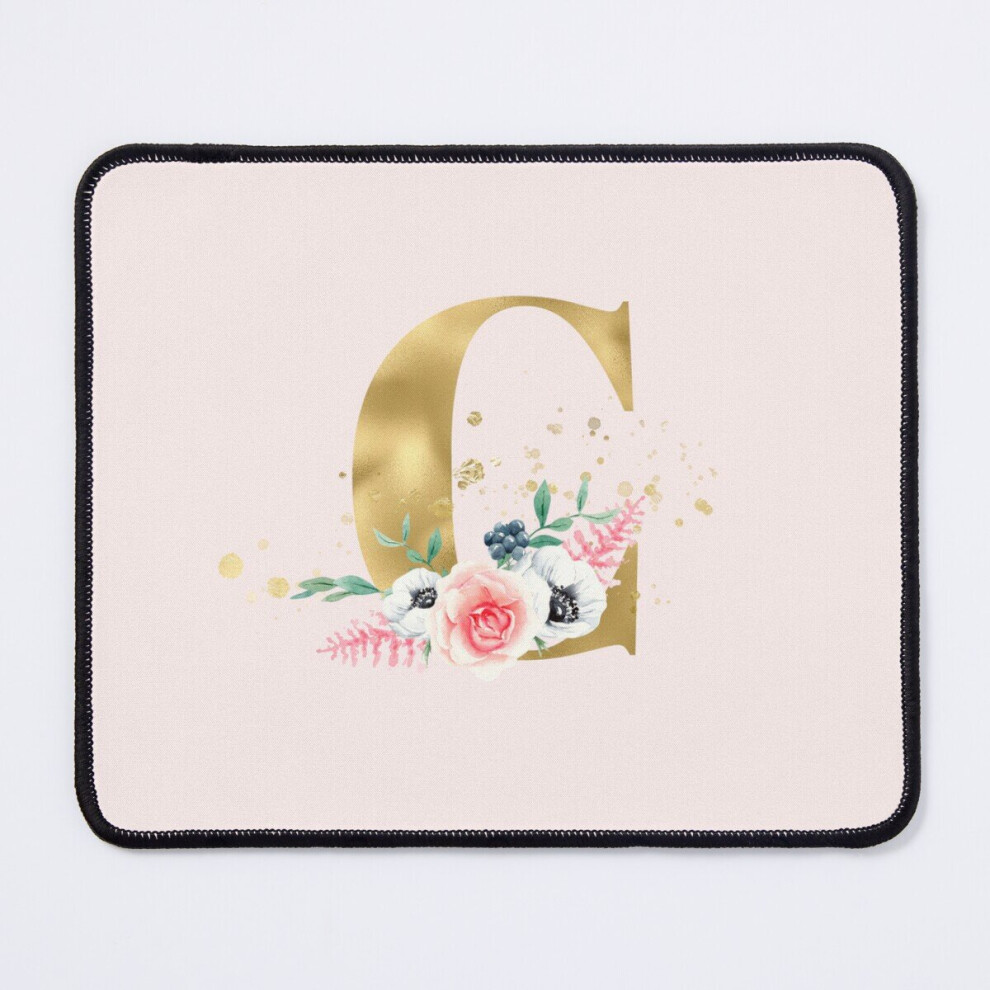 Mouse Pad Monogram C Letter C Initial C Alphabet Illustration Floral C 11.8 X 9.8 Inch Computer Mat Gaming Office Mousepad 7802738158144