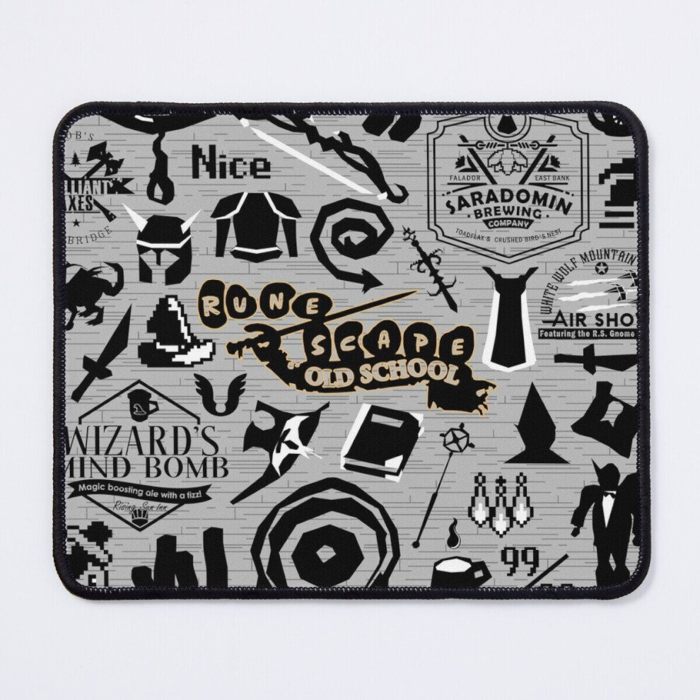 Mouse Pad Old School Iconic Silhouette Images Osrs 11.8 X 9.8 Inch Computer Mat Gaming Office Mousepad 7802738173291