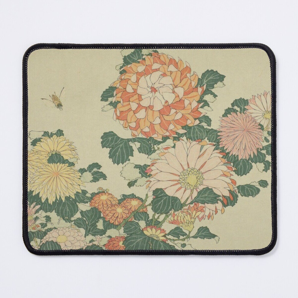 Mouse Pad Katsushika Hokusai. Chrysanthemums Bee, From Untitled Series Of Large Flowers, 1831-33 11.8 X 9.8 Inch Computer Mat Gaming Office Mousepad 7802738195996