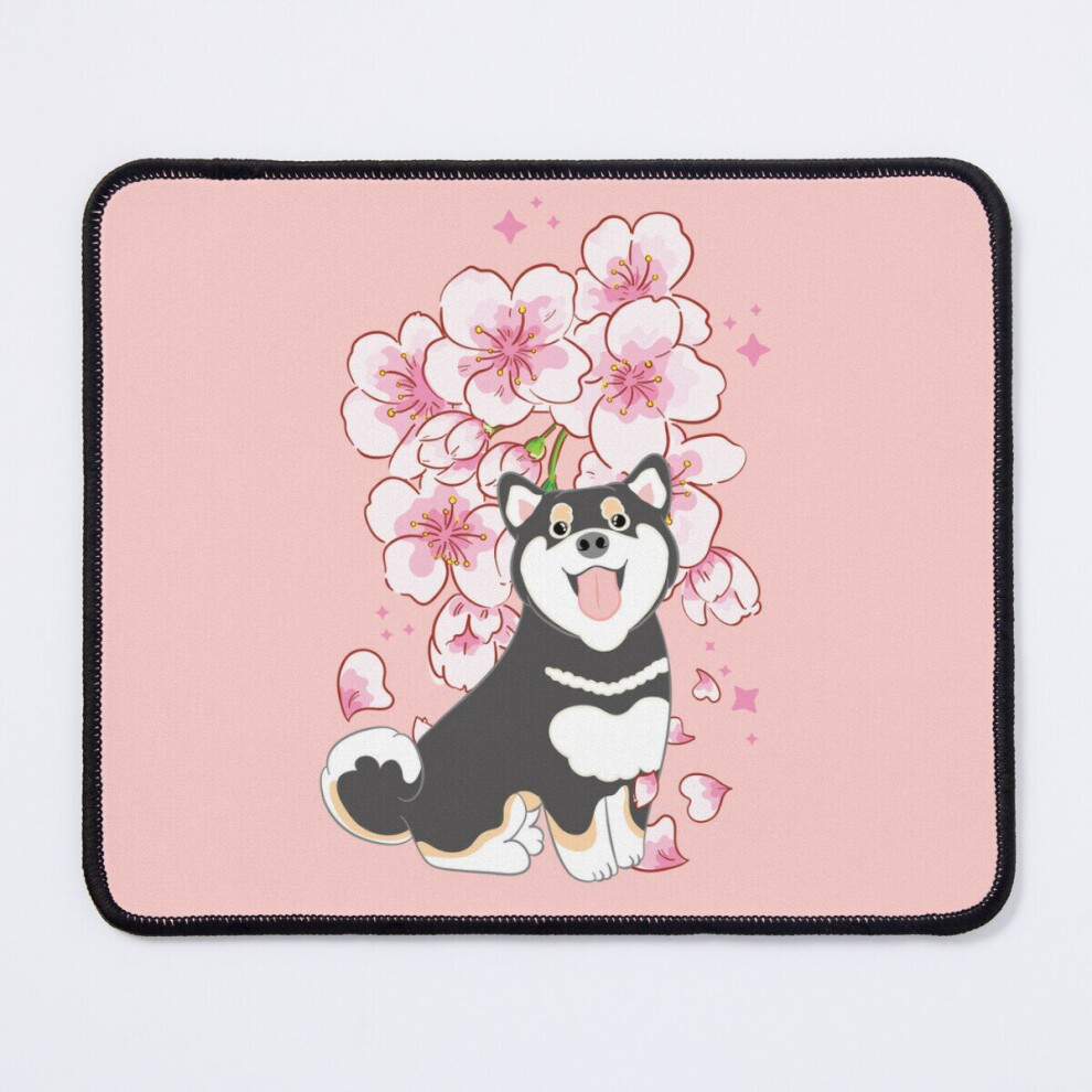 Mouse Pad Tan Shiba Inu Cherry Blossom 11.8 X 9.8 Inch Computer Mat Gaming Office Mousepad Black 7802738196931