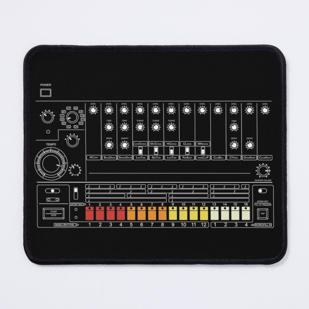 Mouse Pad 808 Vintage Drum Machine For Electronic Musician 11.8 X 9.8 Inch Computer Mat Gaming Office Mousepad 7802738197334