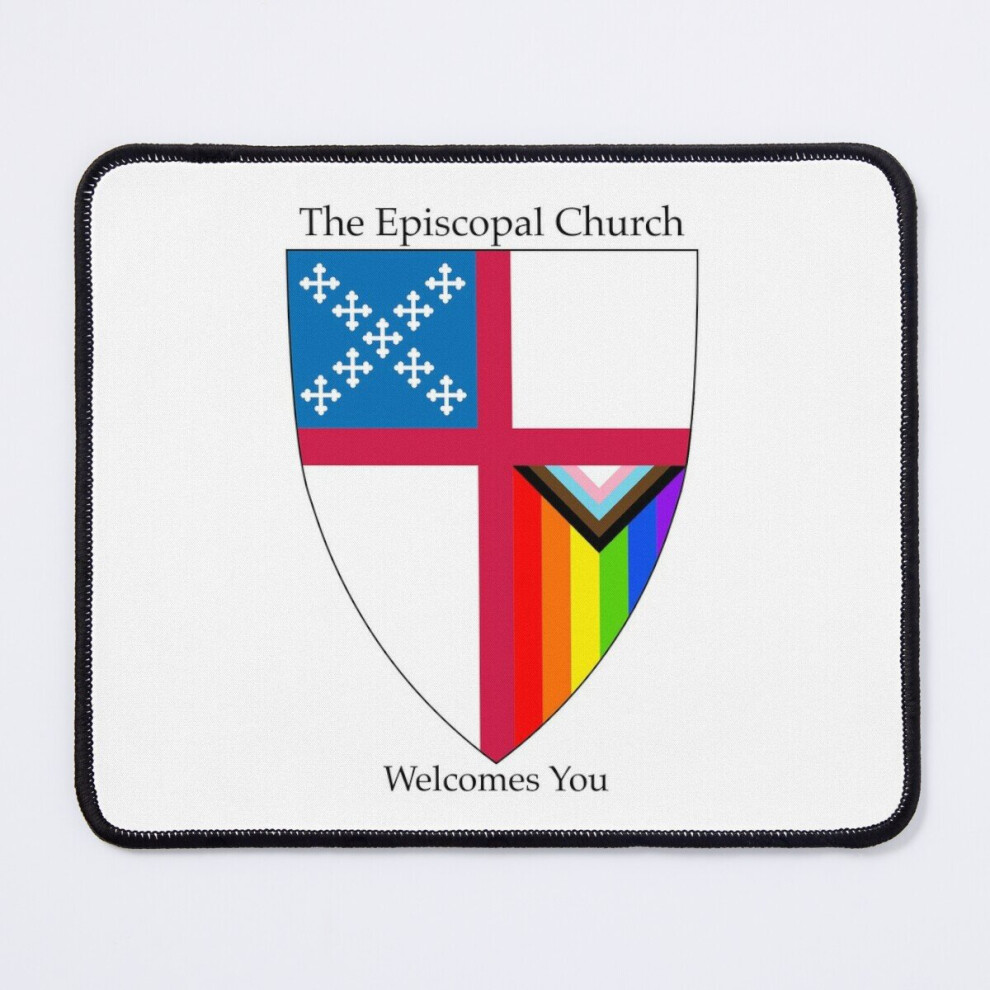 Mouse Pad Episcopal Church Shield With Progressive Pride Flag Vertical Rainbow - Welcomes You 2 11.8 X 9.8 Inch Computer Mat Gaming Office Mousepad 7802738155259