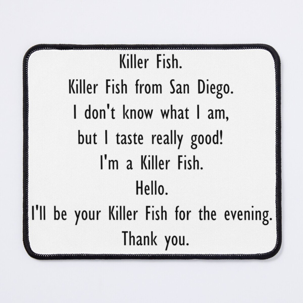 Mouse Pad Killer Fish Script 11.8 X 9.8 Inch Computer Mat Gaming Office Mousepad 7802738150292