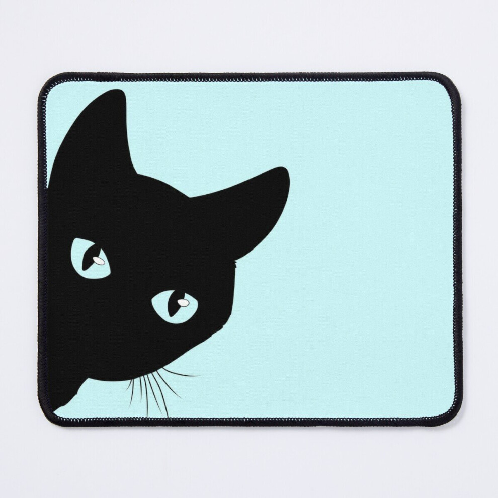 Mouse Pad Cat Peeking Around The Corner Silhouette 11.8 X 9.8 Inch Computer Mat Gaming Office Mousepad Black 7802738145373