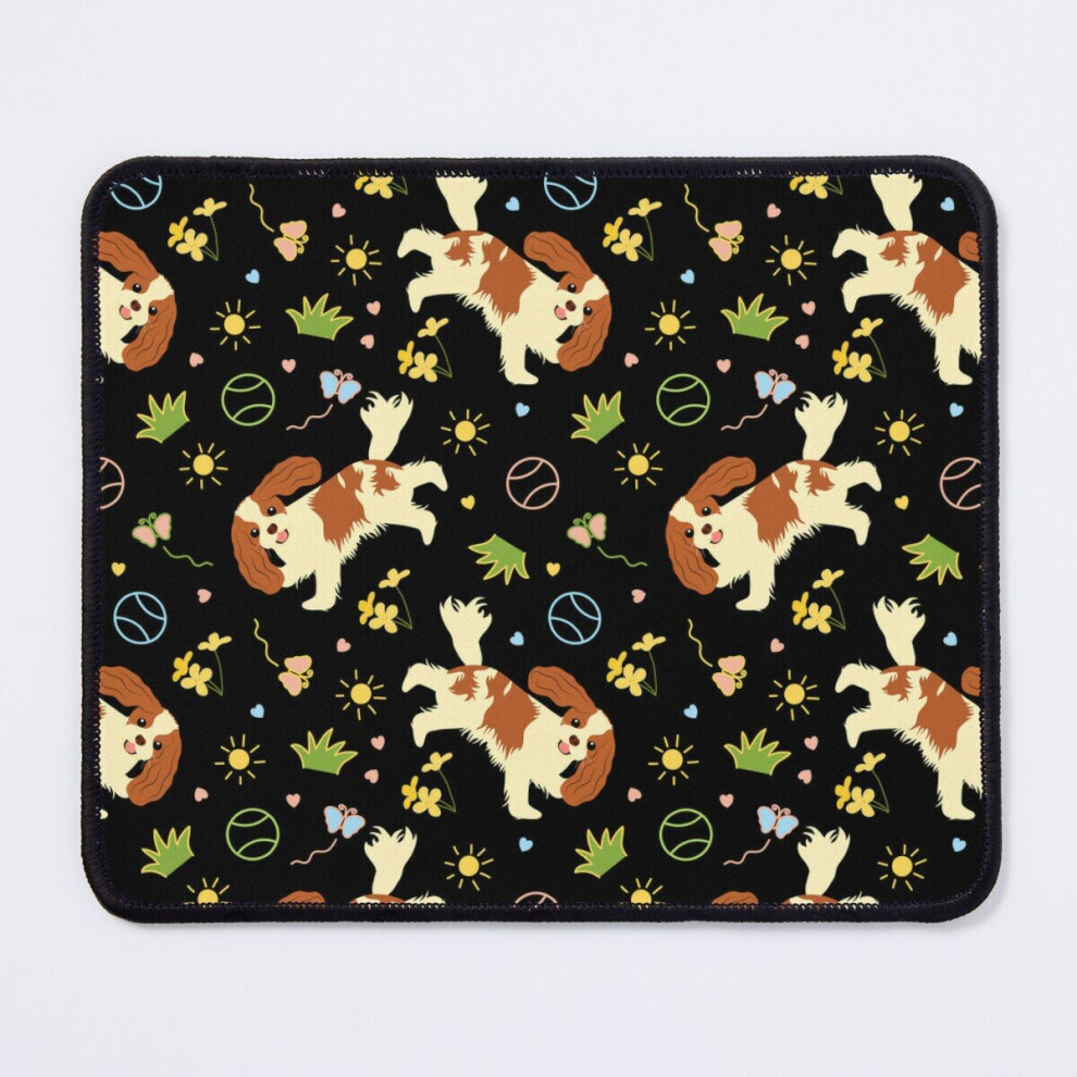 Mouse Pad Playing Cavalier King Charles Spaniel - 11.8 X 9.8 Inch Computer Mat Gaming Office Mousepad Black 7802738198935