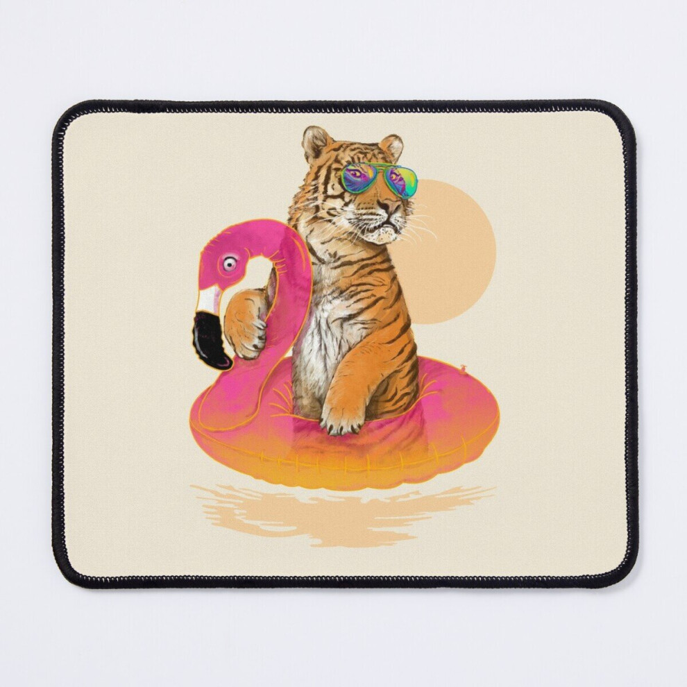 Mouse Pad Chillin, Flamingo Tiger 11.8 X 9.8 Inch Computer Mat Gaming Office Mousepad 7802738136289