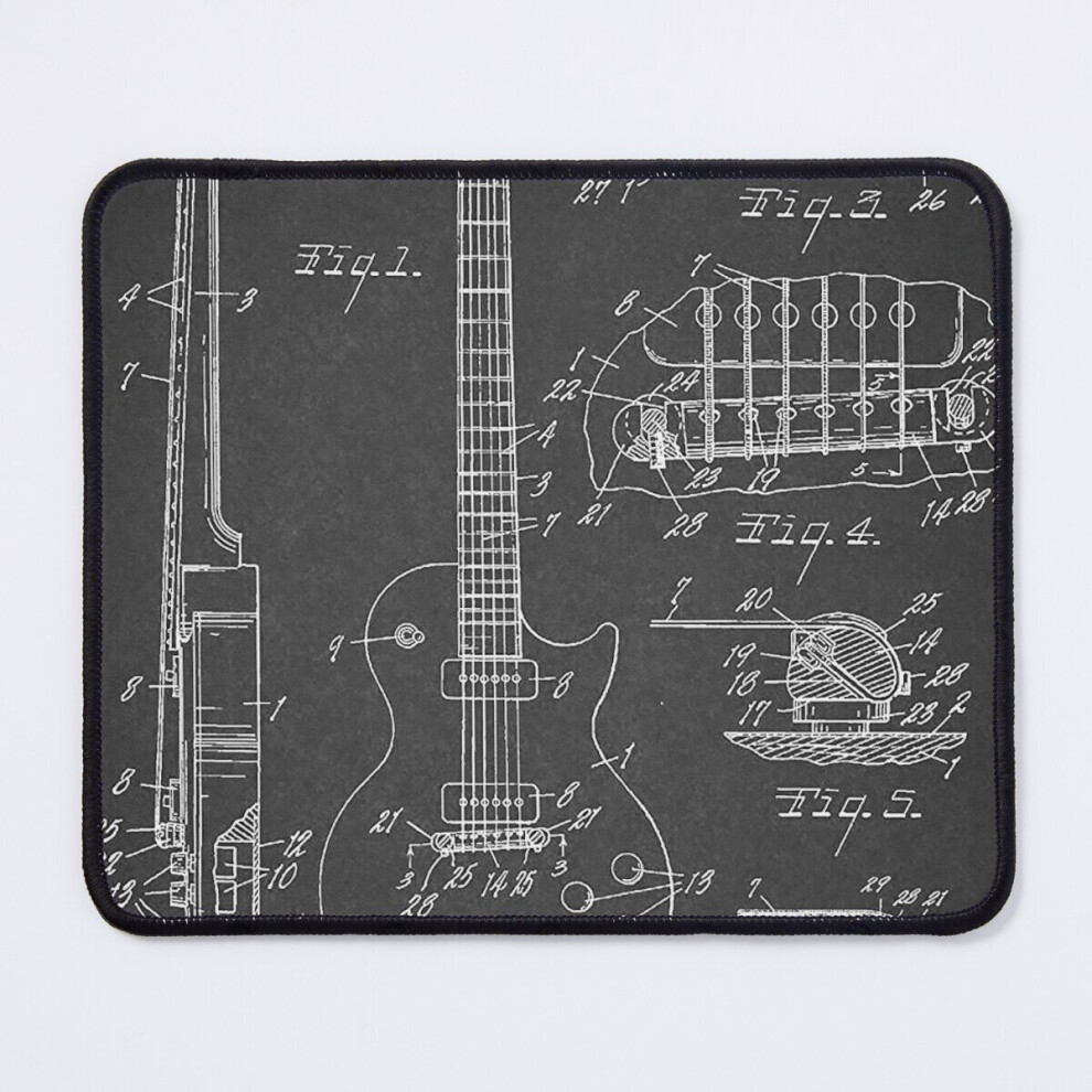 Mouse Pad Les Paul Guitar Blueprints 11.8 X 9.8 Inch Computer Mat Gaming Office Mousepad 7802738154603