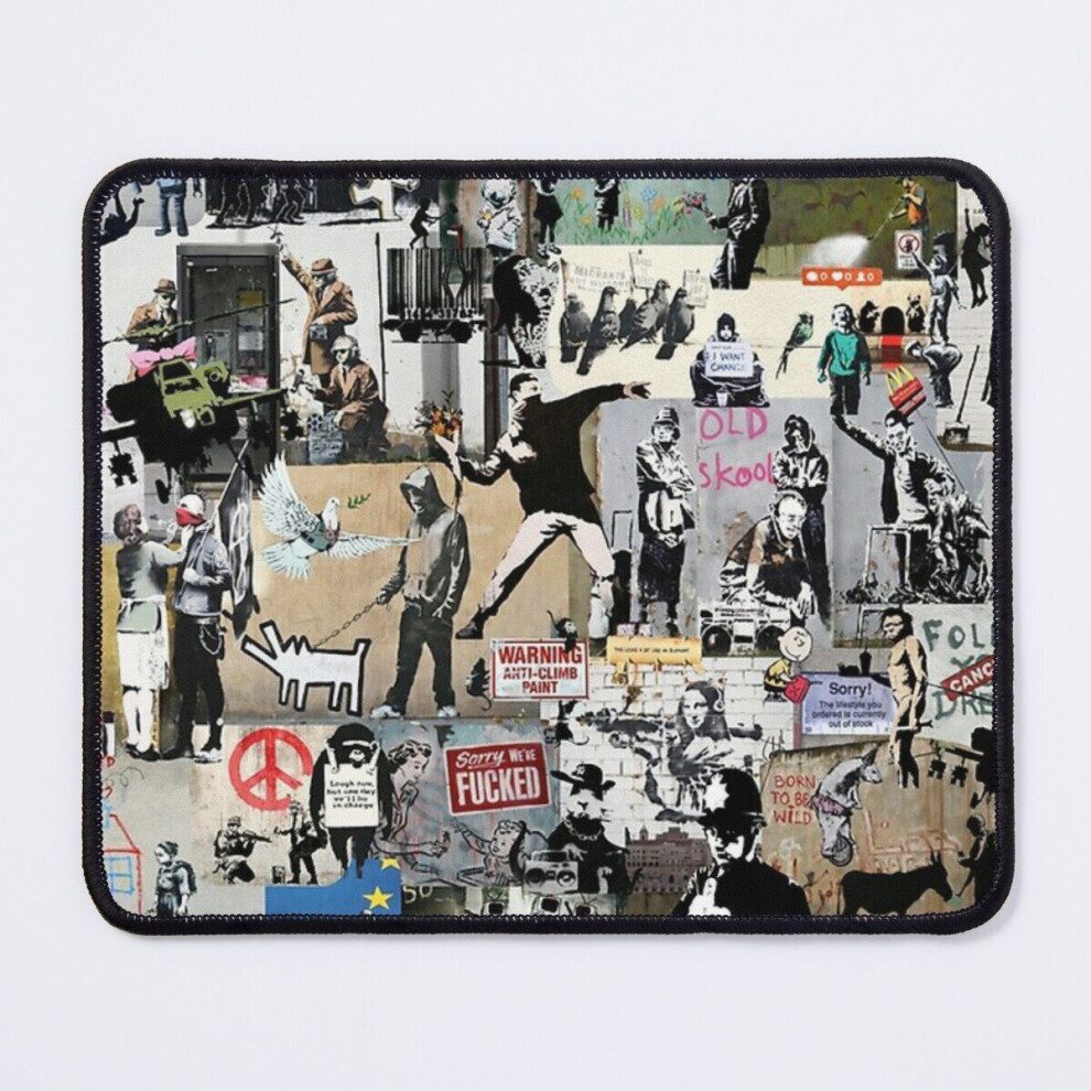 Mouse Pad Banksy Collage 11.8 X 9.8 Inch Computer Mat Gaming Office Mousepad 7802738194715